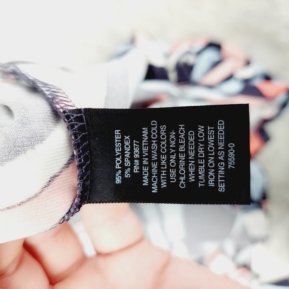 Worthington Multicolor Abstract 3/4 Sleeve Comfort Office Blouse 1136 - Picture 7 of 8